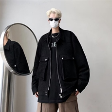 设计美式高街小众外套宽松hiphop正肩夹克休闲上衣潮JK8223，男装夹克，星座1116A-1（原606A）