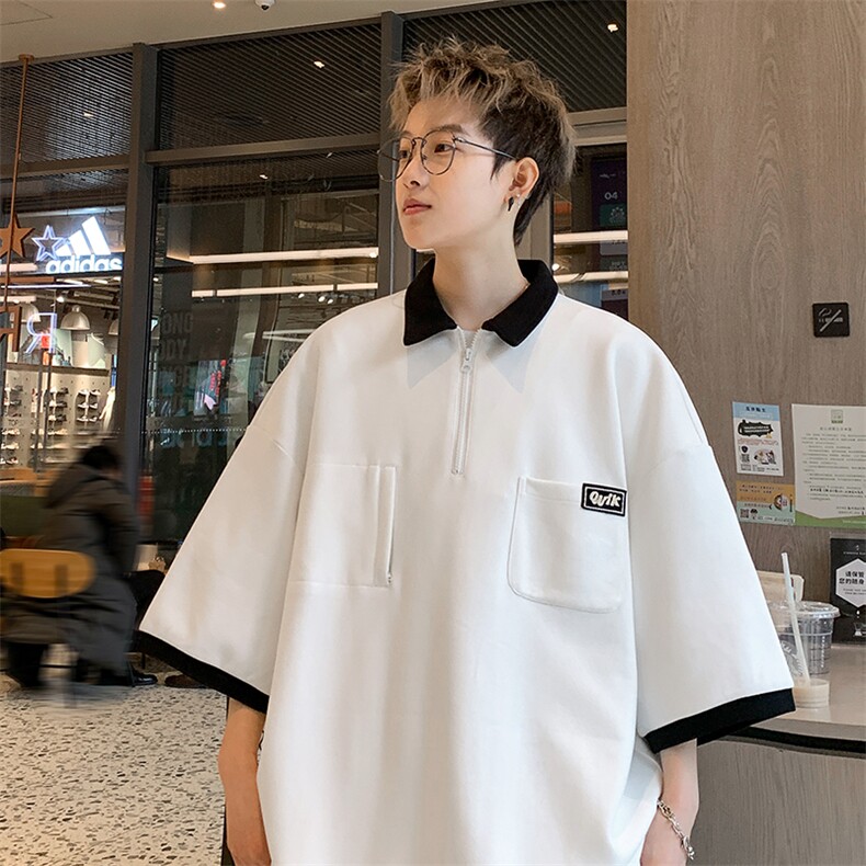 抖音品质！重磅夏季美式冰感POLO衫男潮流宽松短袖XP2403-P45控68图片