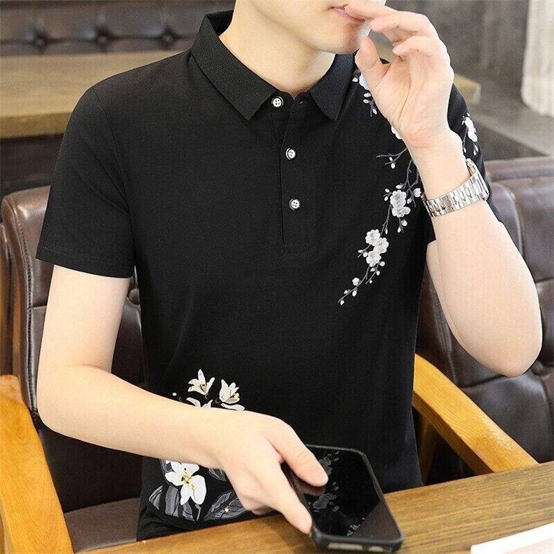 25029-P35春季休闲时尚T恤男短袖打底衫商务休闲修身短袖POLO衫,男装T恤,电商D310B-1
