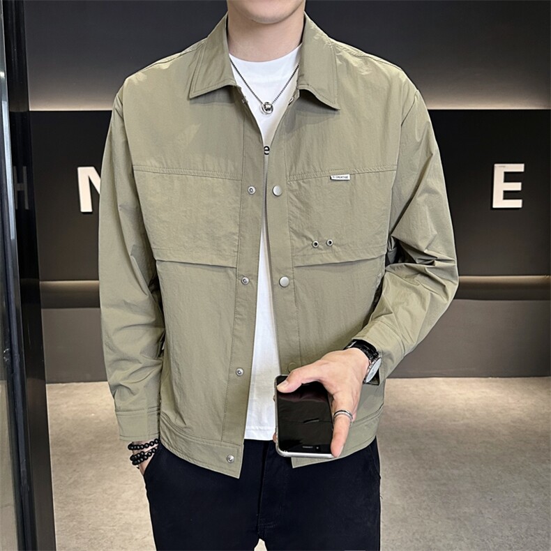 JK633-P75 男士外套2025秋季新款休闲夹克百搭潮流简约青年帅气图片