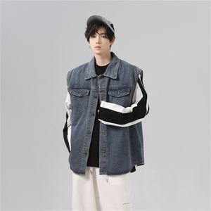 牛仔马甲男士秋潮牌宽松无袖背心港风百搭帅气潮流外套MJ125-P55图片
