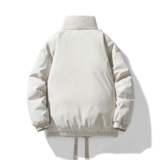 现货冬季美式休闲加厚雪山外套夹克立领纯色三防户外工装棉服，男装夹克，电商A486-1