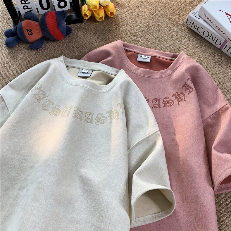 抖音供货 鹿皮绒烧花短袖T恤A158-T97-P28控48图片