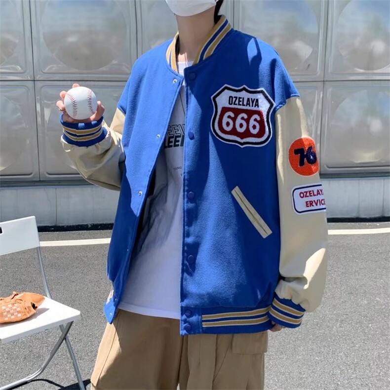 棒球服男秋ins潮牌休闲韩版潮流长袖J9056P38图片