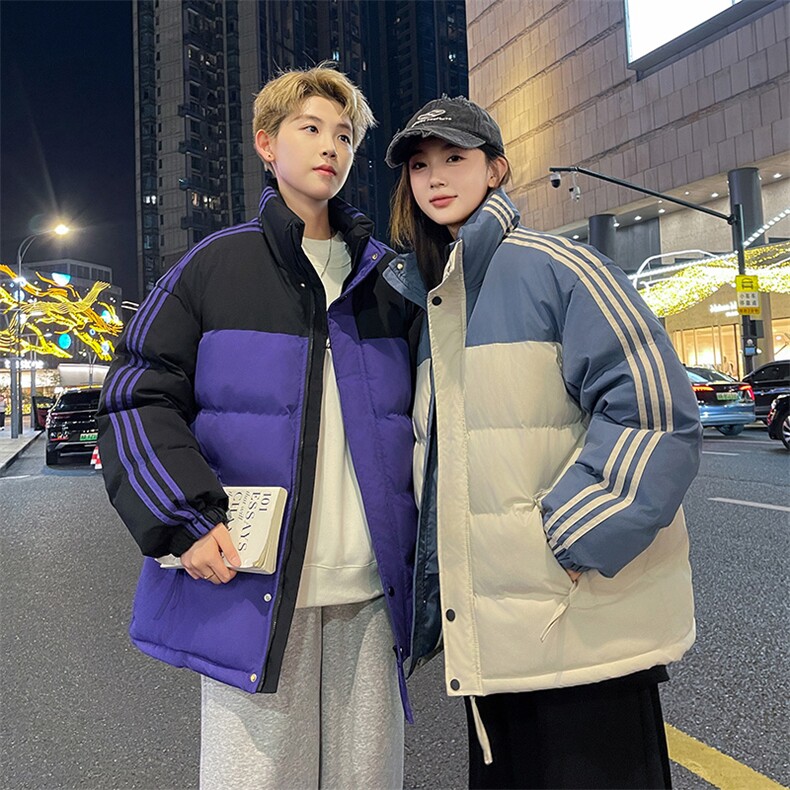 抖音得物可供视频拼接织带三防加厚羽绒棉衣外套面包棉服LL9988,男装棉衣,电商A486