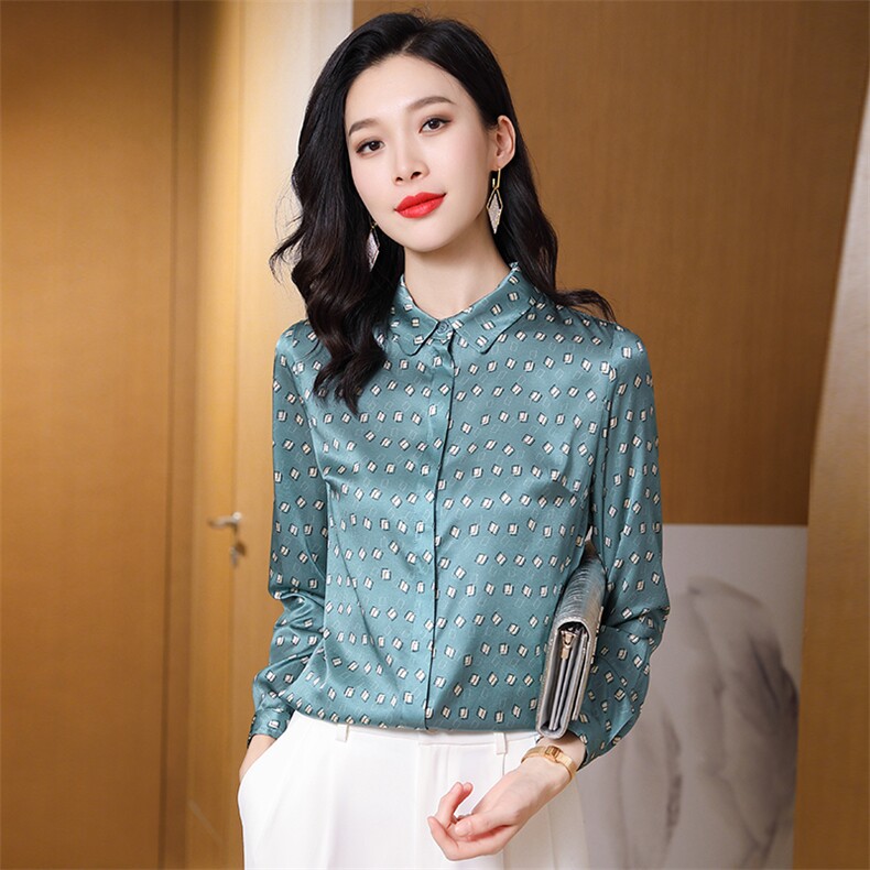 碎花真丝衬衫女长袖2026春装新款百搭气质小衫复古港风衬衣寸,女装衬衫,阿舍尔精品