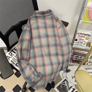 男士长袖夏季2024新款格子刺绣衬衫 C5035 P36图片
