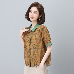 夏季冰丝棉麻女夏装2024新款妈妈洋气时尚休闲亚麻图片