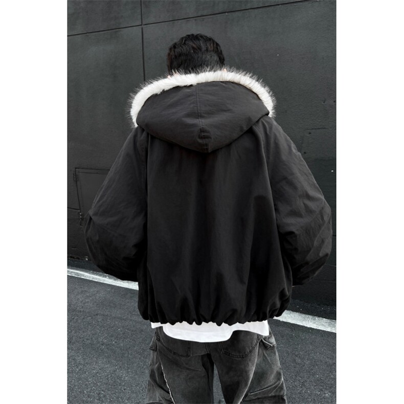 座山雕棉服外套男连帽美式复古工装男装皮衣棉衣ZX36批95,男装皮衣,星座307A