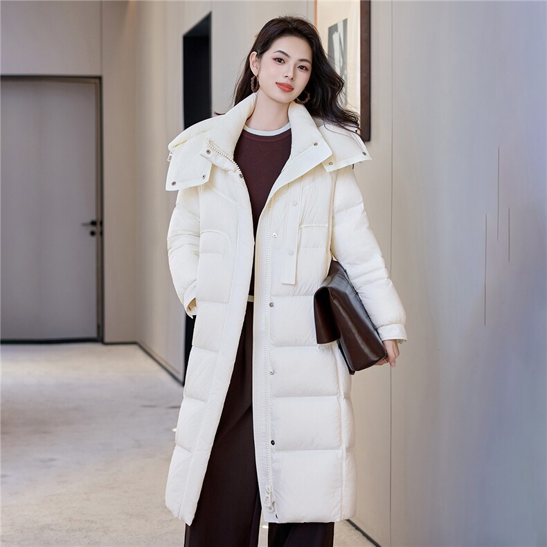 长款棉服女2025新款宽松立领连帽防风冬季棉袄加厚过膝羽绒服,女装羽绒服,阿舍尔精品