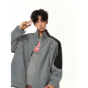 现货-原创秋冬夹克加绒加厚运动外套美式拼接1016-1JK94P66K110