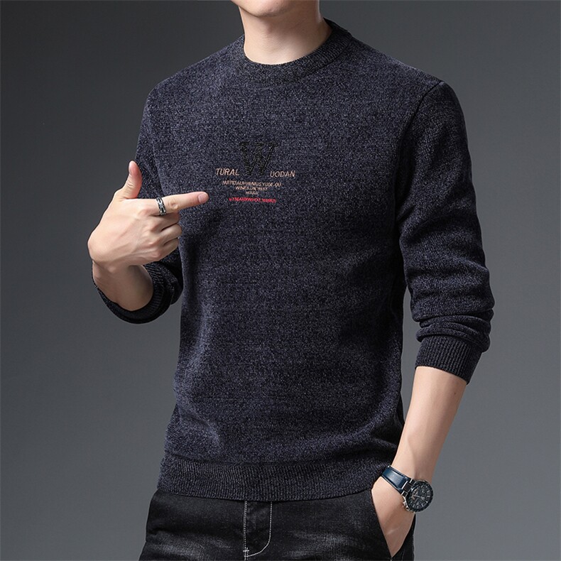 BO8609钱塘2020-3时尚休闲百搭简约中年男士长袖针织衫毛衣P34,男装针织衫/毛衣,钱塘207-3