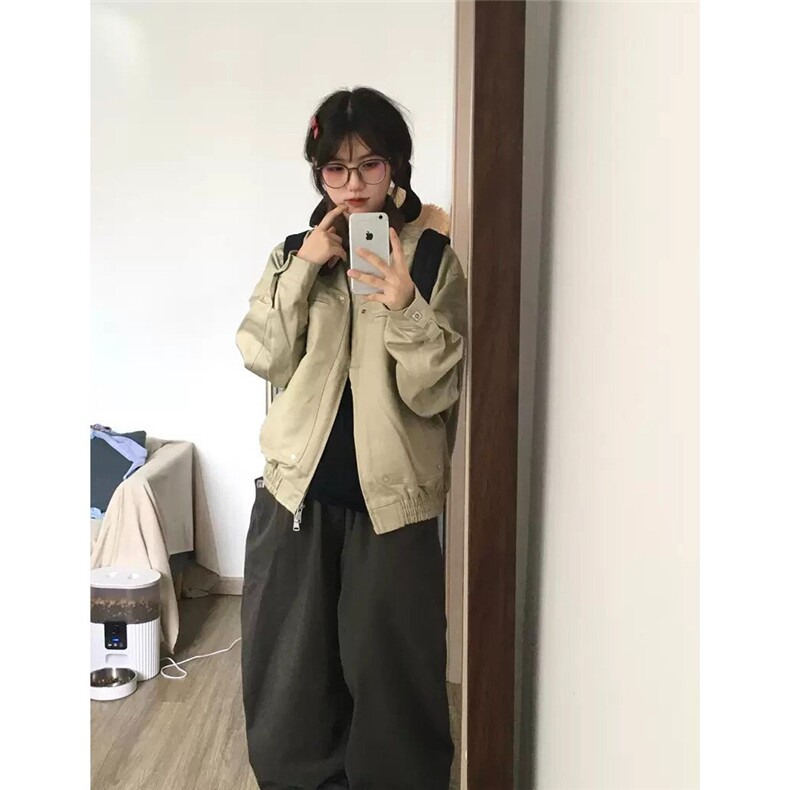 J50-P95牛仔外套男女春秋款美式复古设计感宽松高级感休闲工装,男装工装外套,电商B323A