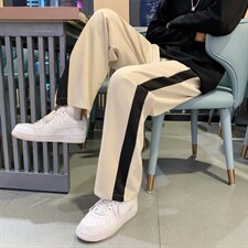 高街运动裤男ins潮牌直筒宽松bf情侣宽松拼接休闲裤嘻哈ZK21-P30，女装休闲裤，星座1008-2