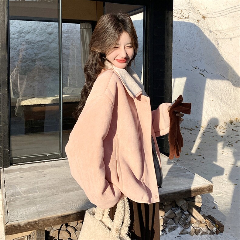 新款粉色皮毛一体外套2C122-5136-P195-K288,女装棉衣/棉服,2C122