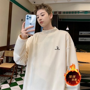 一件过冬 重磅保暖针织衫德绒加绒加厚卫衣半高领打底长袖T恤DR76图片