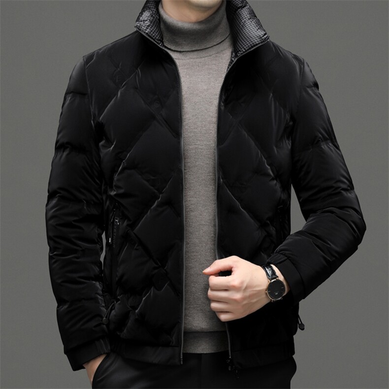 QX230钱塘2020-2中年男士冬季厚款商务休闲立领新款羽绒服P170图片