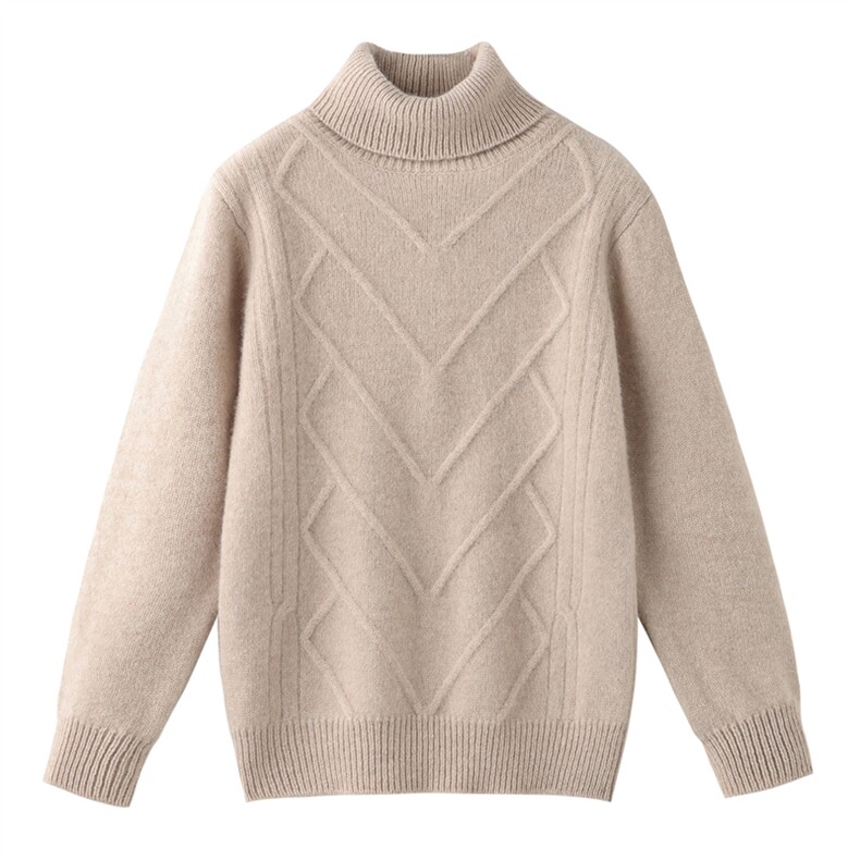 2025年秋季新款加厚高反扭花针织儿童羊毛衫时尚休闲通勤百搭，童装儿童羊毛衫，暖钟情羊绒