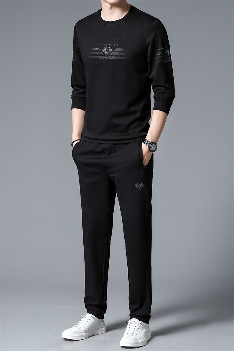 S3085-2钱塘2020-2中青年男士春秋新款时尚休闲简约卫衣套装P127,男装休闲套装,钱塘207-2
