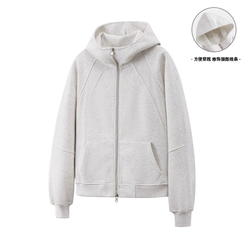 全棉重磅380克开衫拼接boxy套头外套男AH939-特P52不议价，女装短外套，星座610B-1