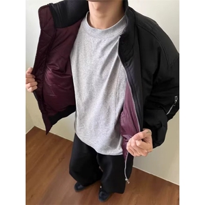 廓形宽松短款飞行员棉服男冬季加厚夹棉保暖棒球服夹克外套图片