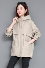 短款风衣女2022年新款春季中老年妈妈春秋薄款百搭春秋外套，女装风衣，玛其路