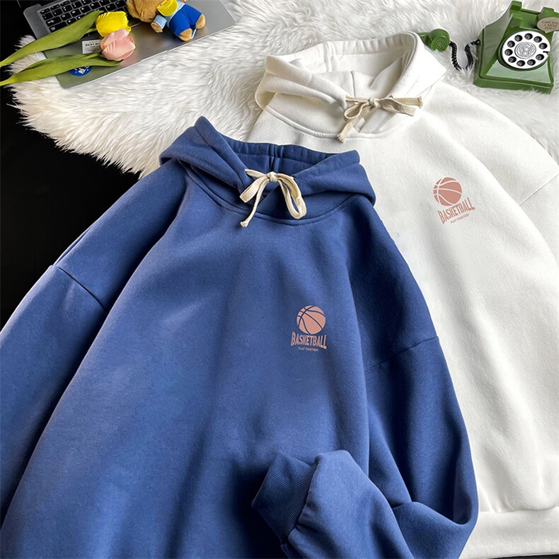 WY2237-P35加绒款-P40纯棉连帽卫衣男大码运动帽衫宽松薄,男装卫衣,电商A040