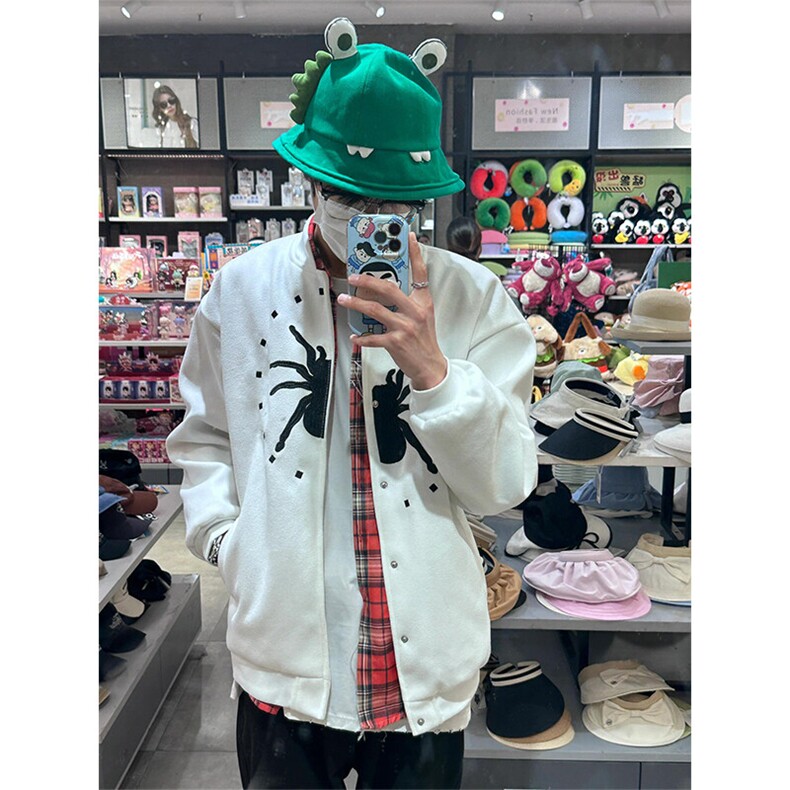 潮美式街头蜘蛛夹克棒球服cleanfit潮牌宽松外套JK612特P60,男装夹克,星座908-1