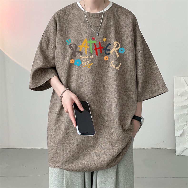 风复古亚麻短袖男棉麻t恤男半袖ZT71301-P35,男装T恤,电商A040
