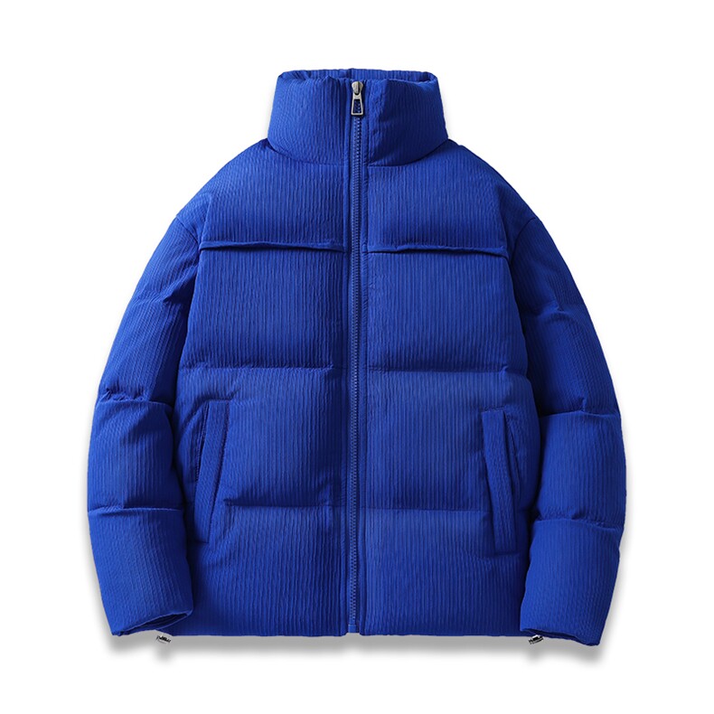 冬季新款钻石格潮流纯色立领加绒加厚羽绒服保暖外套ESY0211-P200图片
