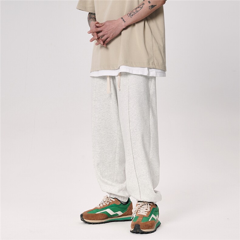 抖音直播得物2025秋冬新品纯色运动裤卫裤K015P45,男装休闲裤,电商042