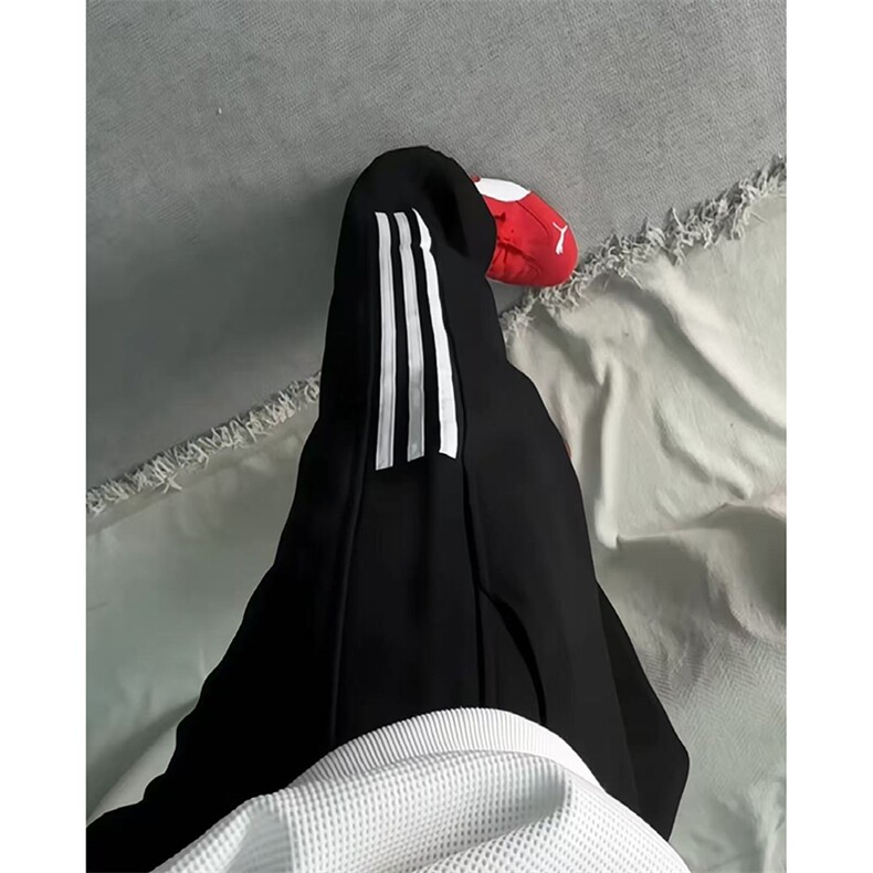 秋季美式高街运动拼接三条杠休闲卫裤货号K2434P45图片