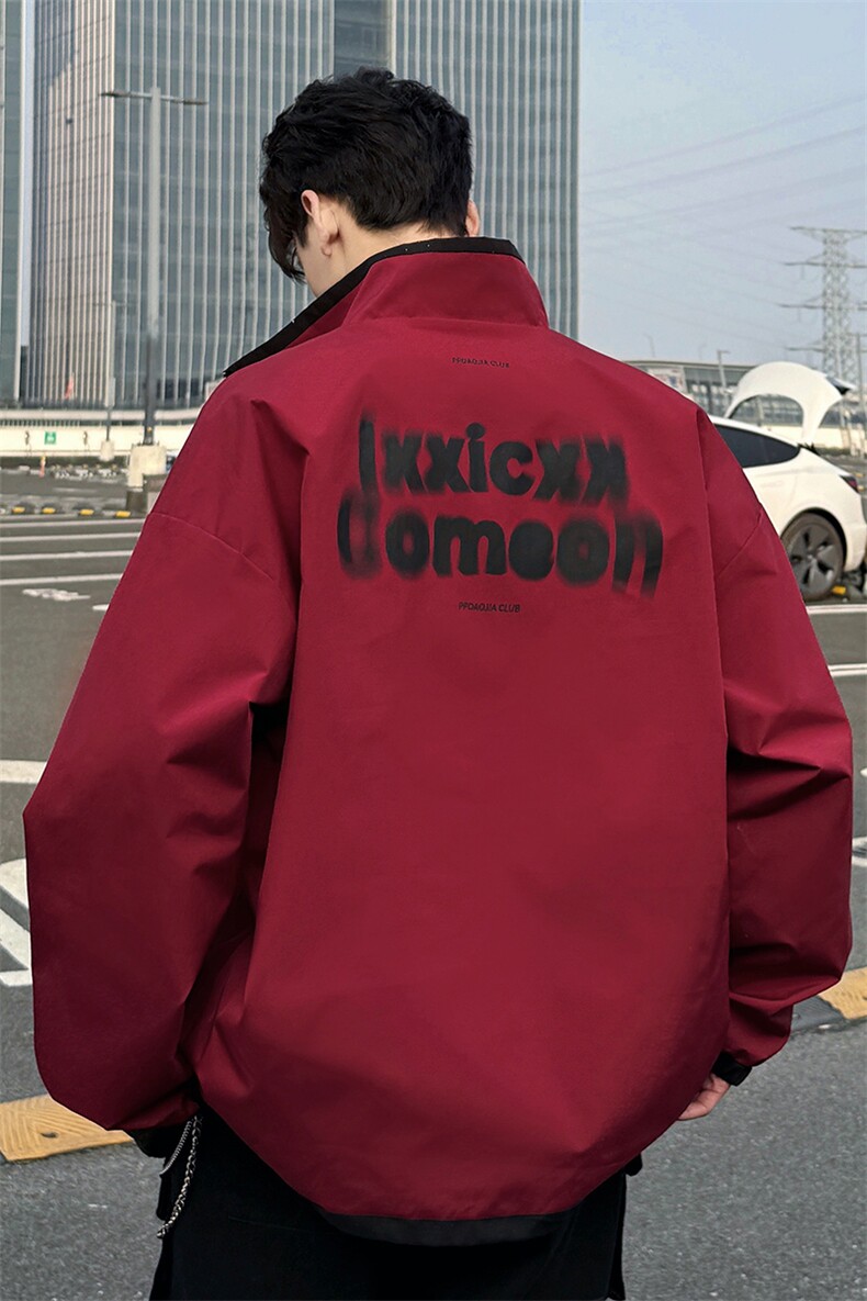 2026春季安哥拉红满天星男正反穿翻领夹克冲锋衣J2663-特P55控88,男装夹克,电商A001