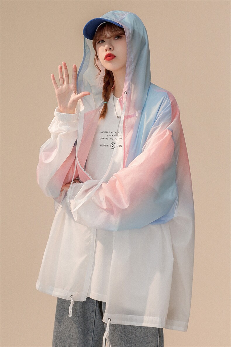 2023大码冰丝扎染夏季男女情侣中性户外轻薄透气防晒衣J25615-P60,男装夹克,电商A001