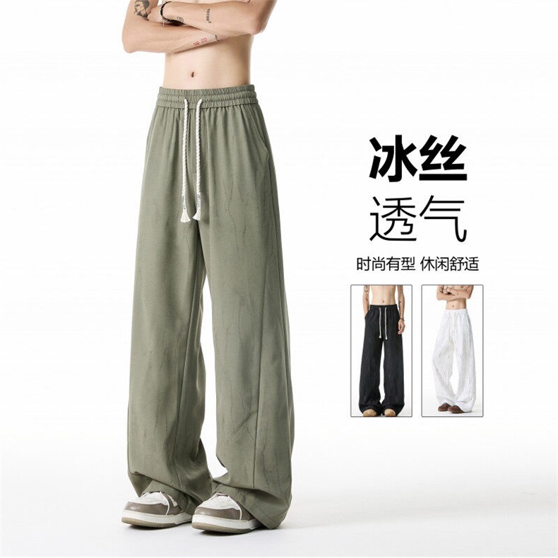 夏季新款冰丝凉感扎染印花百搭宽松休闲裤B315-K25572-特p30控58,男装休闲裤,电商B315