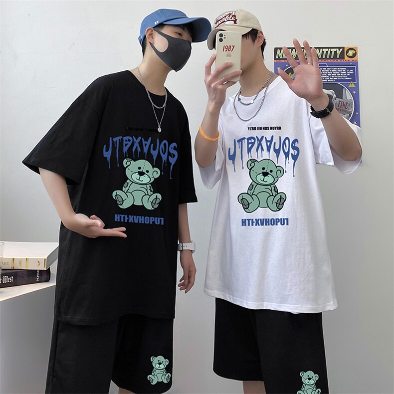 男士休闲运动套装2023夏季新款韩版潮流潮牌搭配A161-2-TZ08-P50,男装休闲套装,电商A161-2