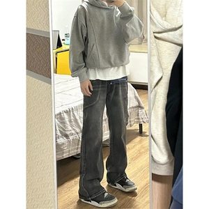 B221 美式ins高街暗黑小众铆钉个性拼接牛仔裤 LK23141-P65 控88图片