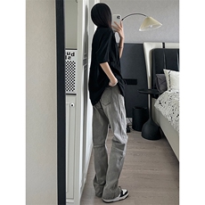 拉链ins美式高街hiphop直筒大码牛仔裤货号K667P65，男装牛仔裤，电商A063