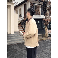 编织皮翻领外套底特律夹克工装棒球服JK306特P71，男装夹克，星座908-1