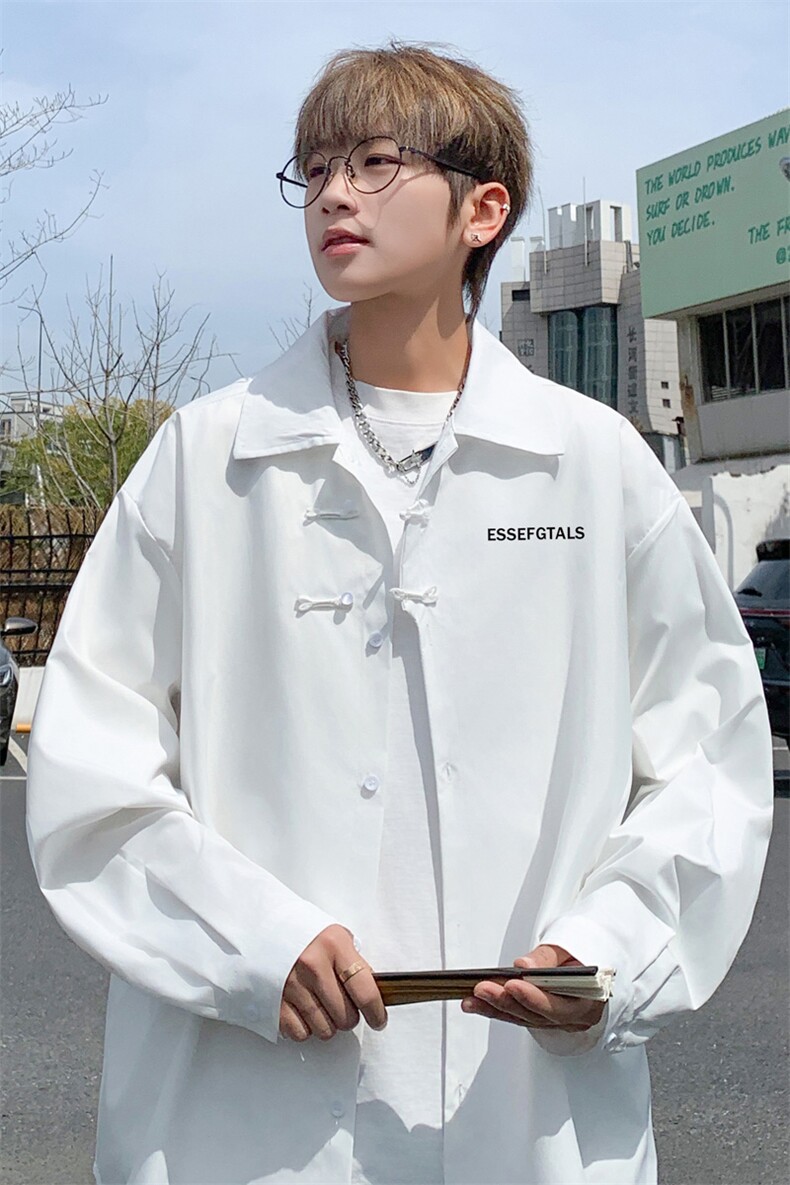！2025夏季新款男士新中式长袖衬衫风印花衬衣CS203特P38,男装衬衫,电商B220