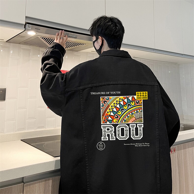 牛仔夹克男大码牛仔外套男茄克NJ77370-P60,男装夹克,电商A040