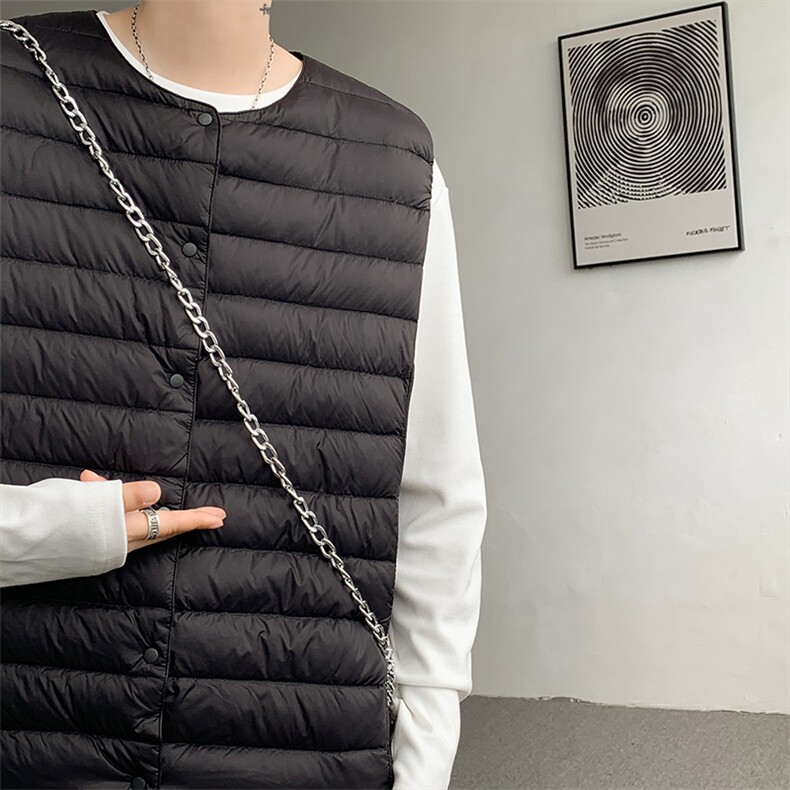 8XL-M轻薄羽绒服马甲男背心内胆90白鸭绒马夹外套YRFC07P98控138,男装背心/马甲,电商D206-1
