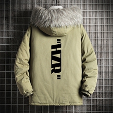 MM48002-P130冬季大毛领衣男士大码加厚袄男服网格挂拍，男装棉衣，电商A040A