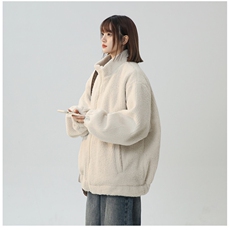 灯芯绒宽松绒衫女士秋季新款重工加厚高克重毛绒短款卫衣外套，女装卫衣/绒衫，星座710