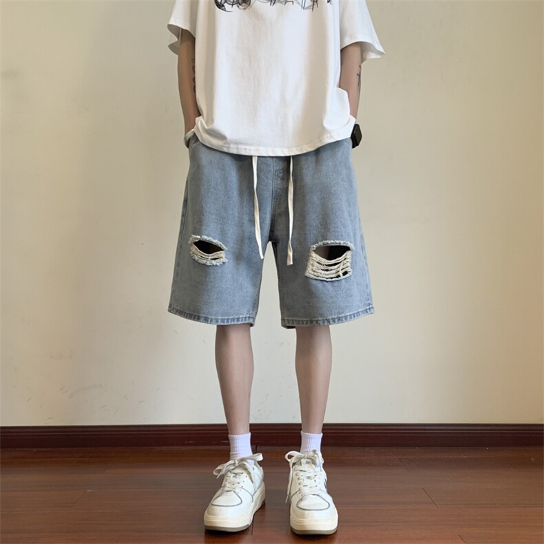 五分裤潮潮流原宿青春流行时尚男夏季牛仔短裤,男装牛仔裤,星座410-6（原星座1304-1）