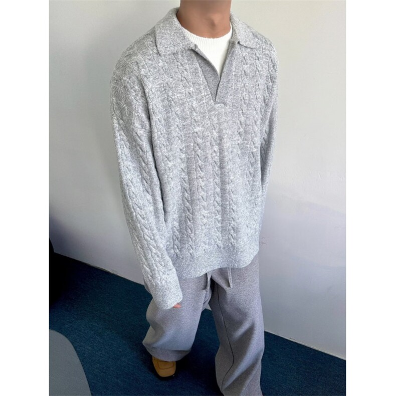 MM300-P67美式复古新款慵懒风V领休闲针织毛衣衫,男装针织衫/毛衣,星座617A-2
