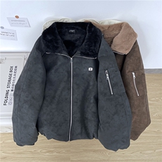 加绒加厚男女棉衣扎染仿兔毛绒保暖棉袄宽松面包服MY022P105，男装棉衣，星座1013-1