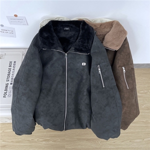 加绒加厚男女棉衣扎染仿兔毛绒保暖棉袄宽松面包服MY022 P105图片