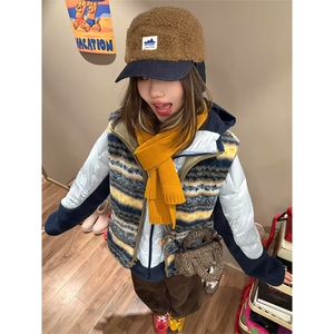 高品 户外山系费尔岛羊羔毛双面穿摇粒绒背心外套男女 A1142-P105图片