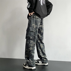 秋季美式高街迷彩工装裤男直筒宽松ins潮牌休闲长裤KZ301P55，男装工装外套，电商D325